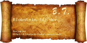 Blobstein Tódor névjegykártya